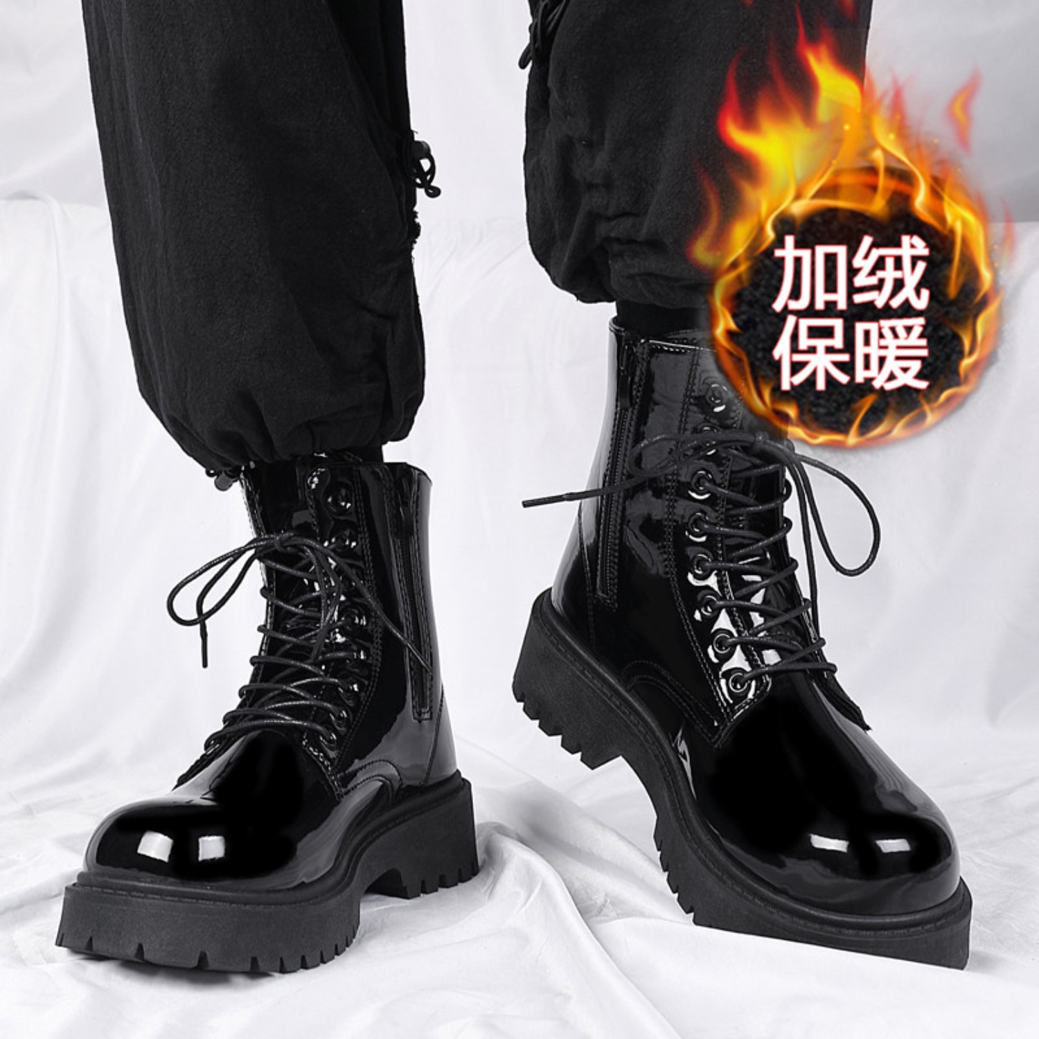 Men'S Shoes Dq - Warme Plüsch-High-Top-Stiefel für Herren, Winterstiefel mit