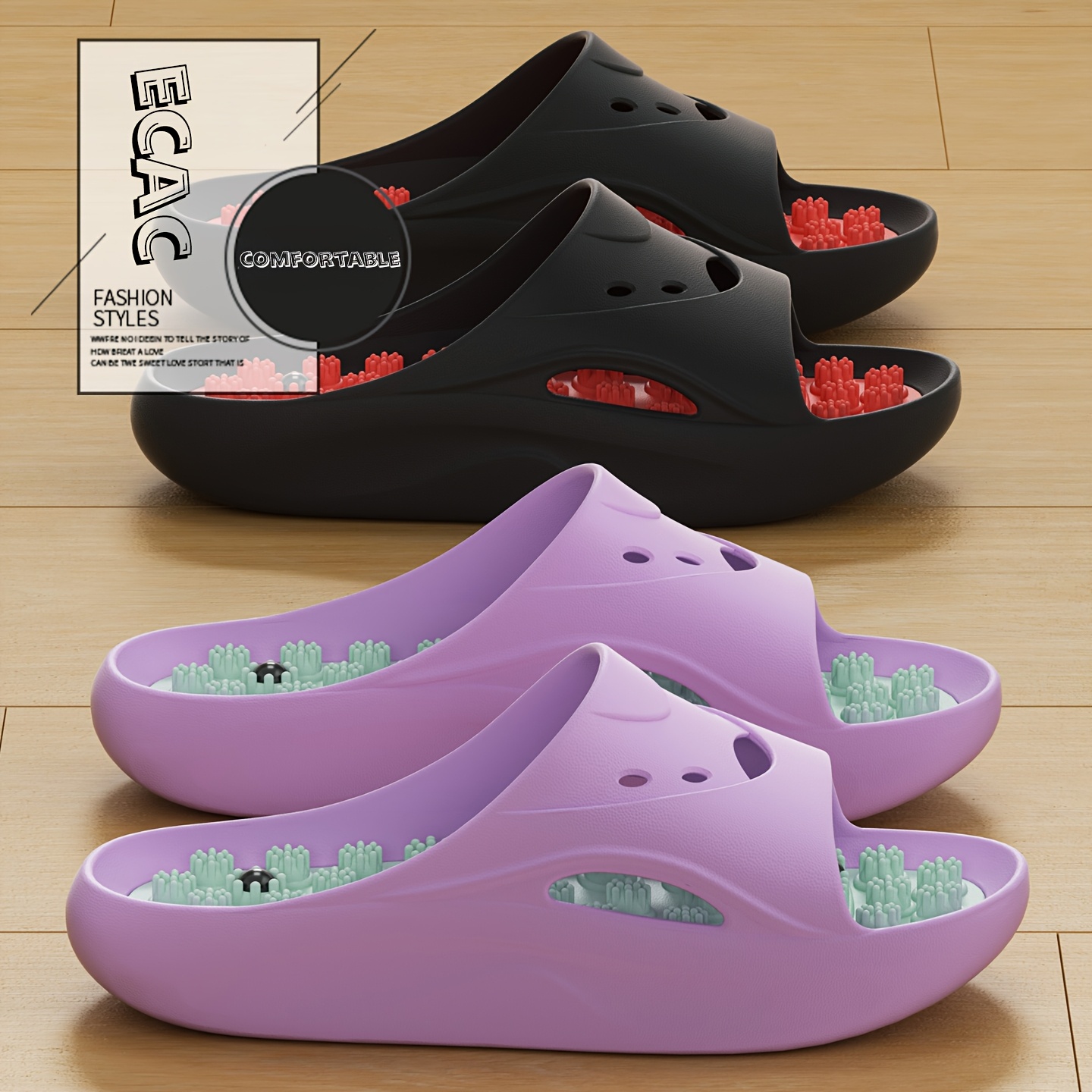 Men'S Shoes To Women'S - Damen Herren EVA Massage-Hausschuhe mit Dicker