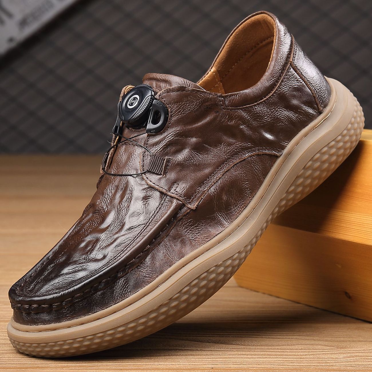 Men Shoes Louboutin - Luxuriöse Lederschuhe für Herren, Casual Drehknopf