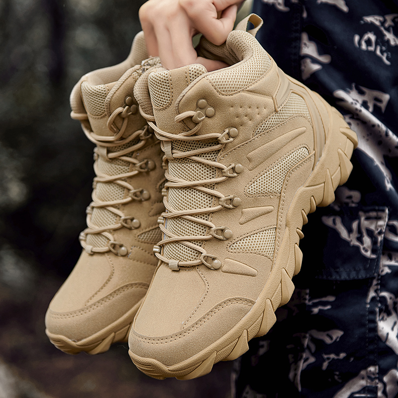 Men'S Shoes Dq - Herren-Arbeitsstiefel, atmungsaktiv, mit Schnürung, Wüstenstiefel, hochwertige