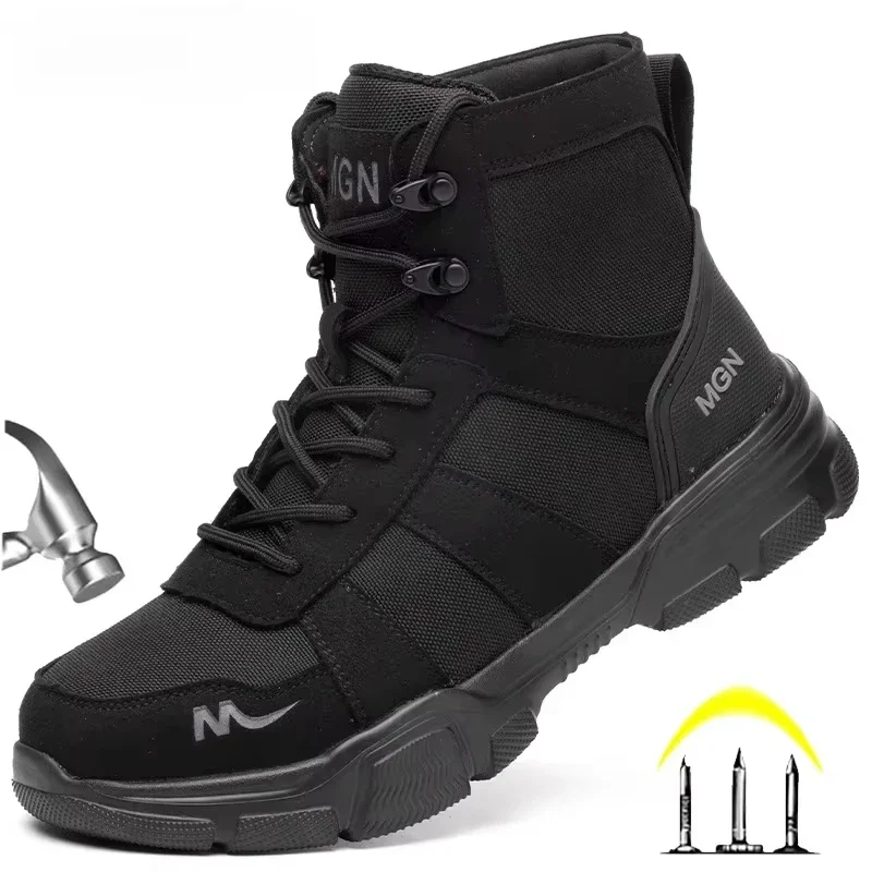 Men Shoes Boots - Arbeitsstiefel Unzerstörbare Herren-Sicherheitsschuhe Stahlkappenschuhe Anti-Smashing-Arbeitsstiefel Schutzschuhe
