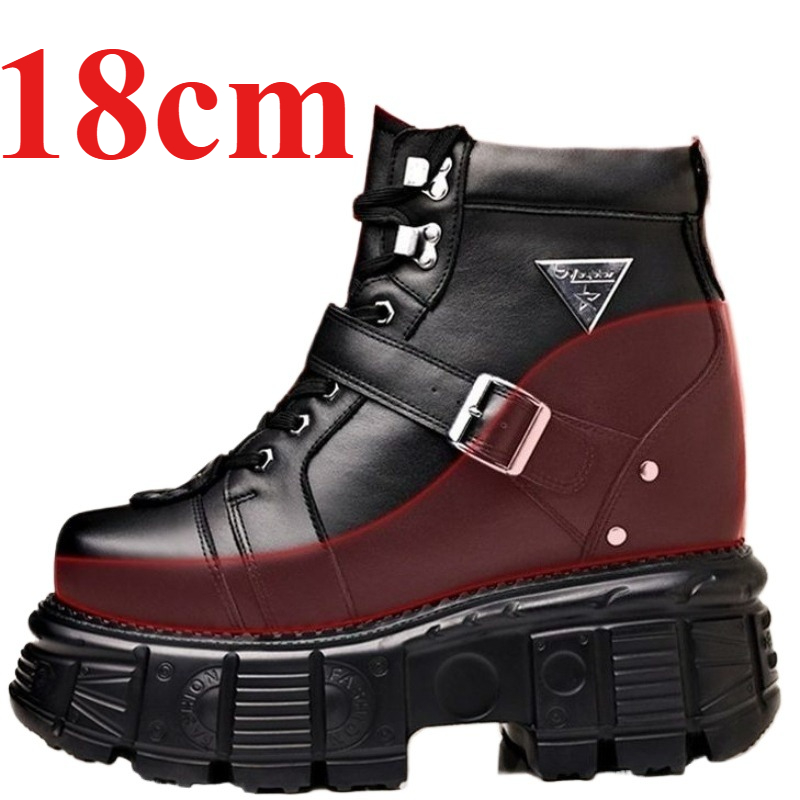 Men Shoes Boots - Echte Leder-Motorradstiefel für Herren, 18 cm