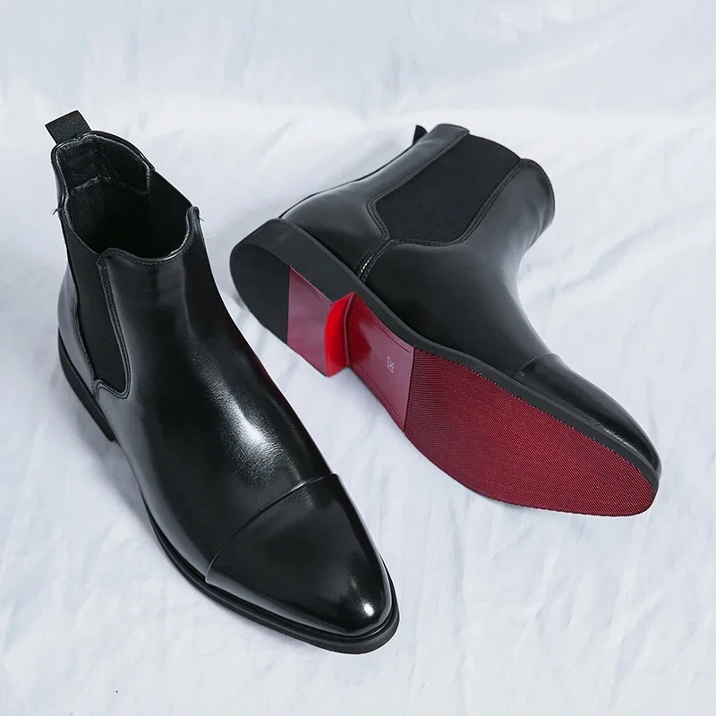 Men Shoes Louboutin - Herrenstiefel Luxusmarke Lederstiefel Mode High Top