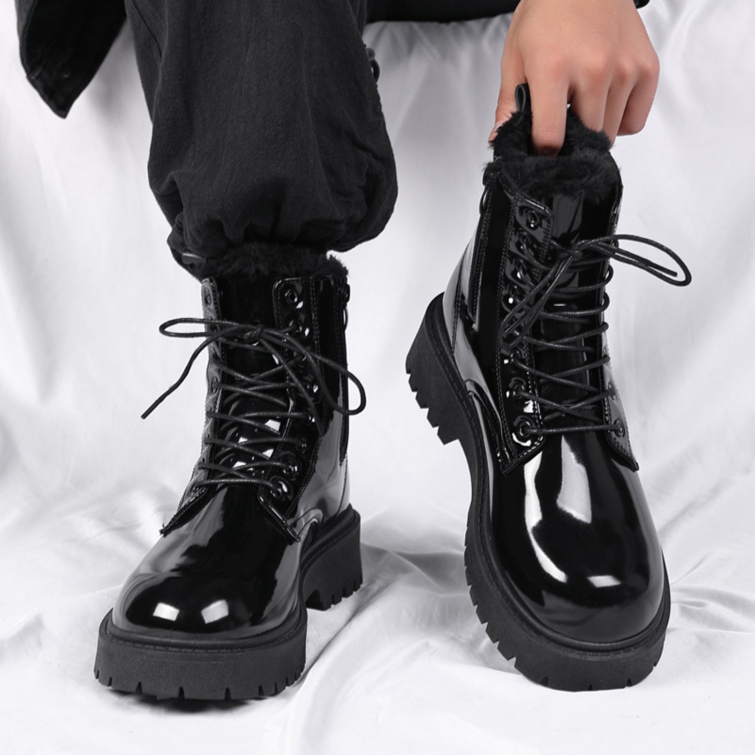 Warme Plüsch-High-Top-Stiefel  – Men'S Shoes Dq Bewertung und Preis