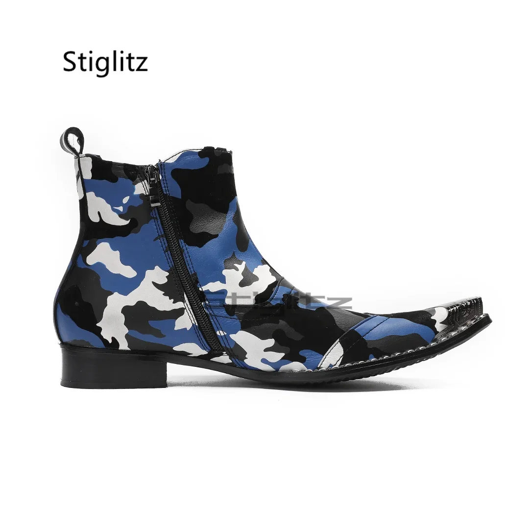 Blau Schwarz Weiß Bedruckte He – Men'S Shoes Black And White Bewertung und Preis