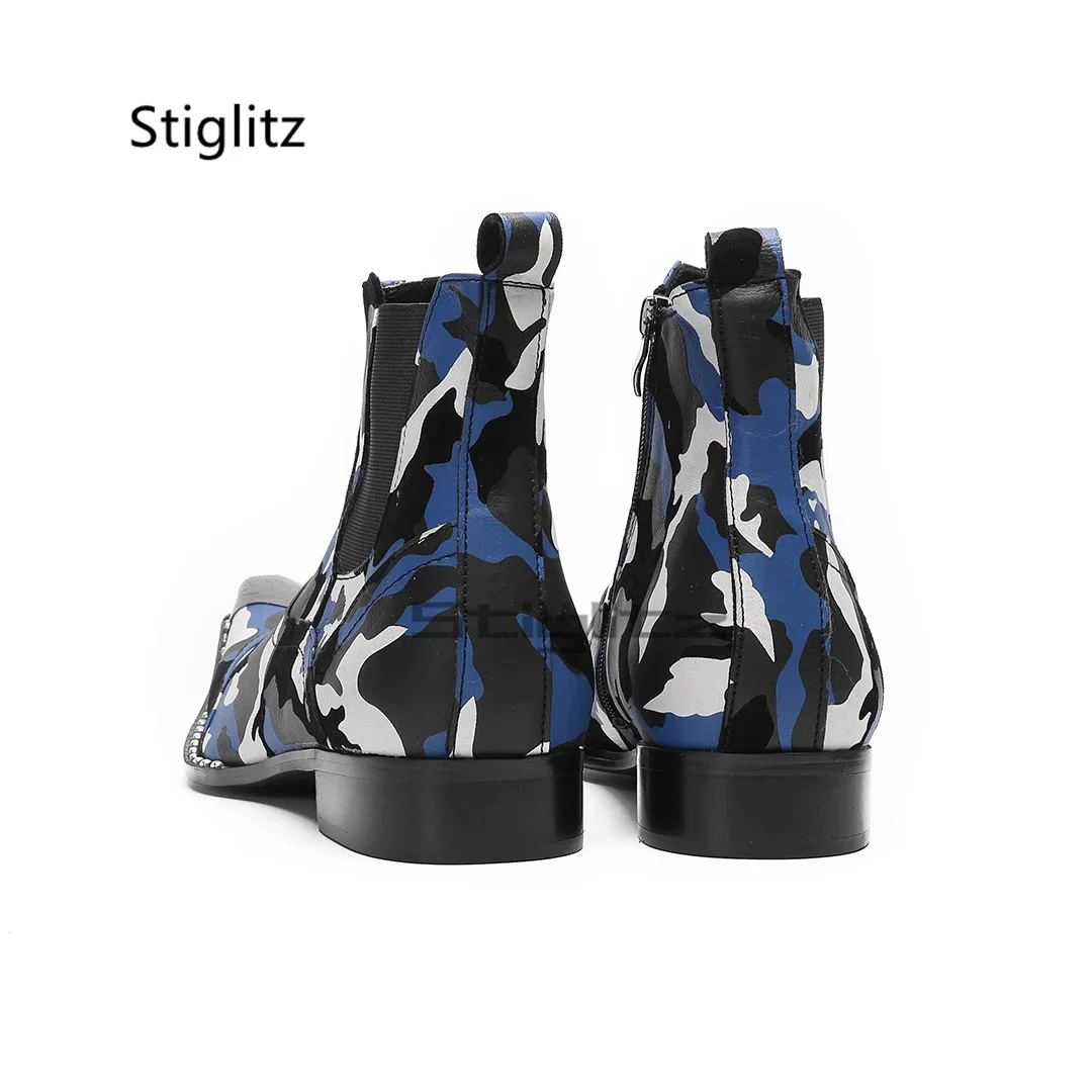 Blau Schwarz Weiß Bedruckte He – Men'S Shoes Black And White Bewertung und Preis