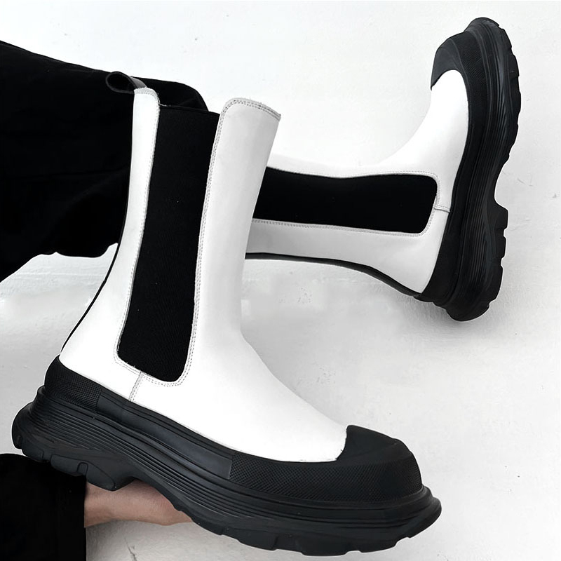 Herrenmode Punk Bühnen-High-To – Men'S Shoes Black And White Bewertung und Preis