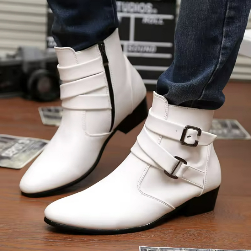 Luxuriöse Herren-Stiefel, Lede – Men'S Shoes Black And White Bewertung und Preis
